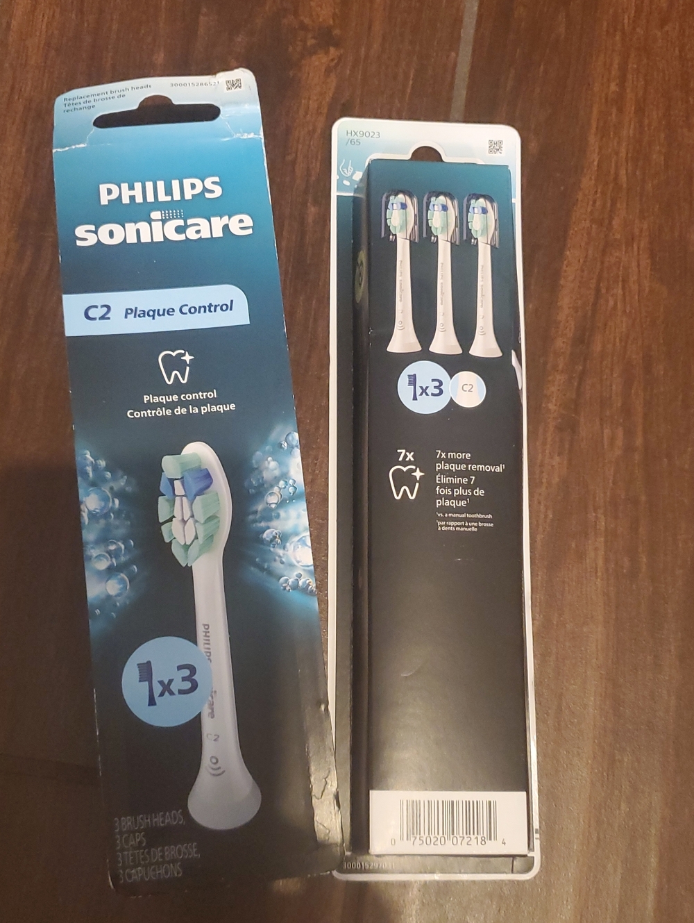 C2 Plaque Control Toothbrush Heads - White/Blue (3 Pack) 2 Sets Included